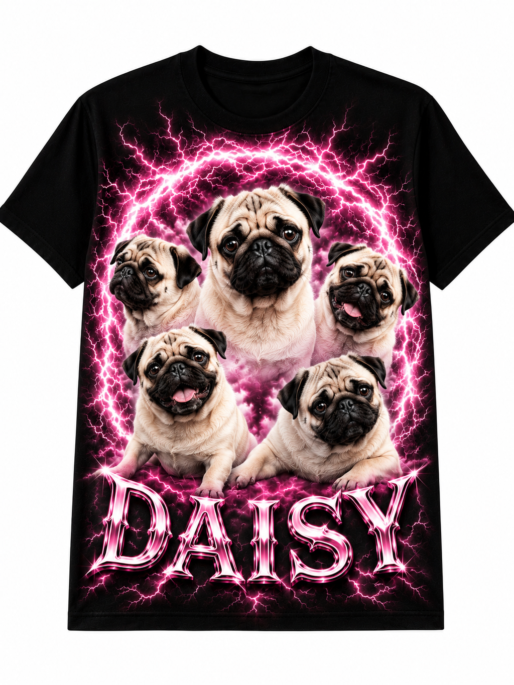 PINK LIGHTNING CUSTOM PET T SHIRT