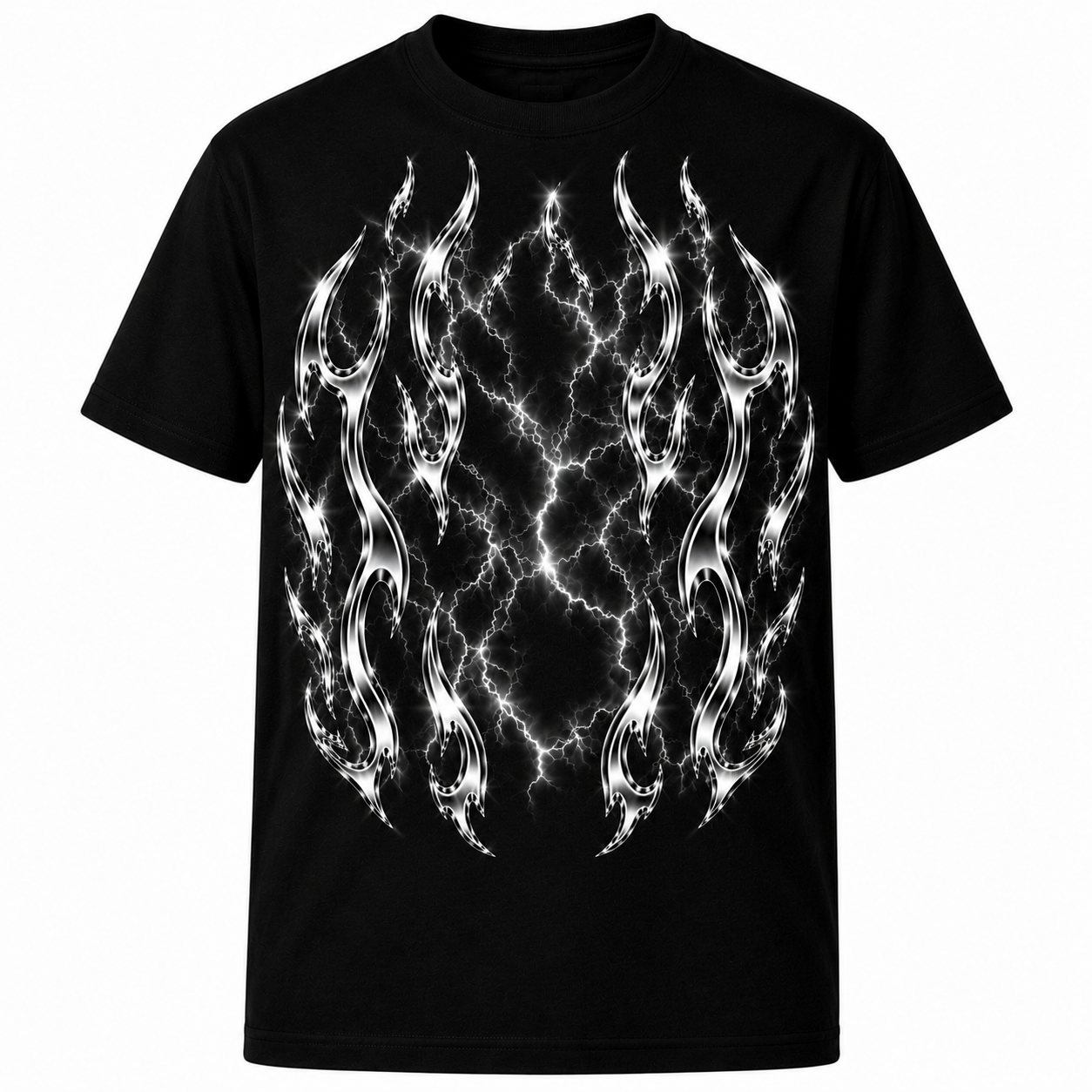 CHROME FLAMES CUSTOM PET T SHIRT