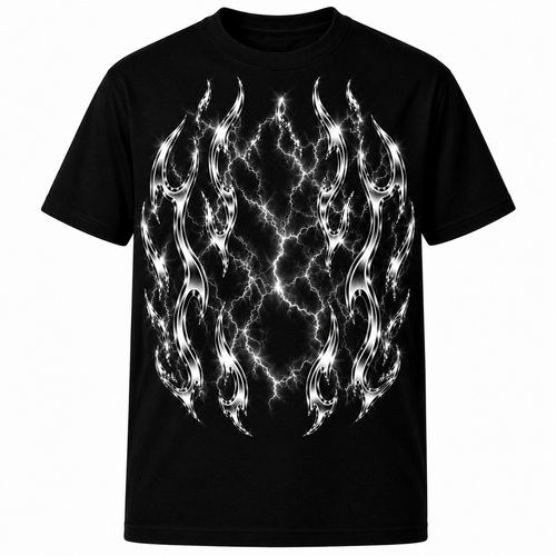 CHROME FLAMES CUSTOM PET T SHIRT