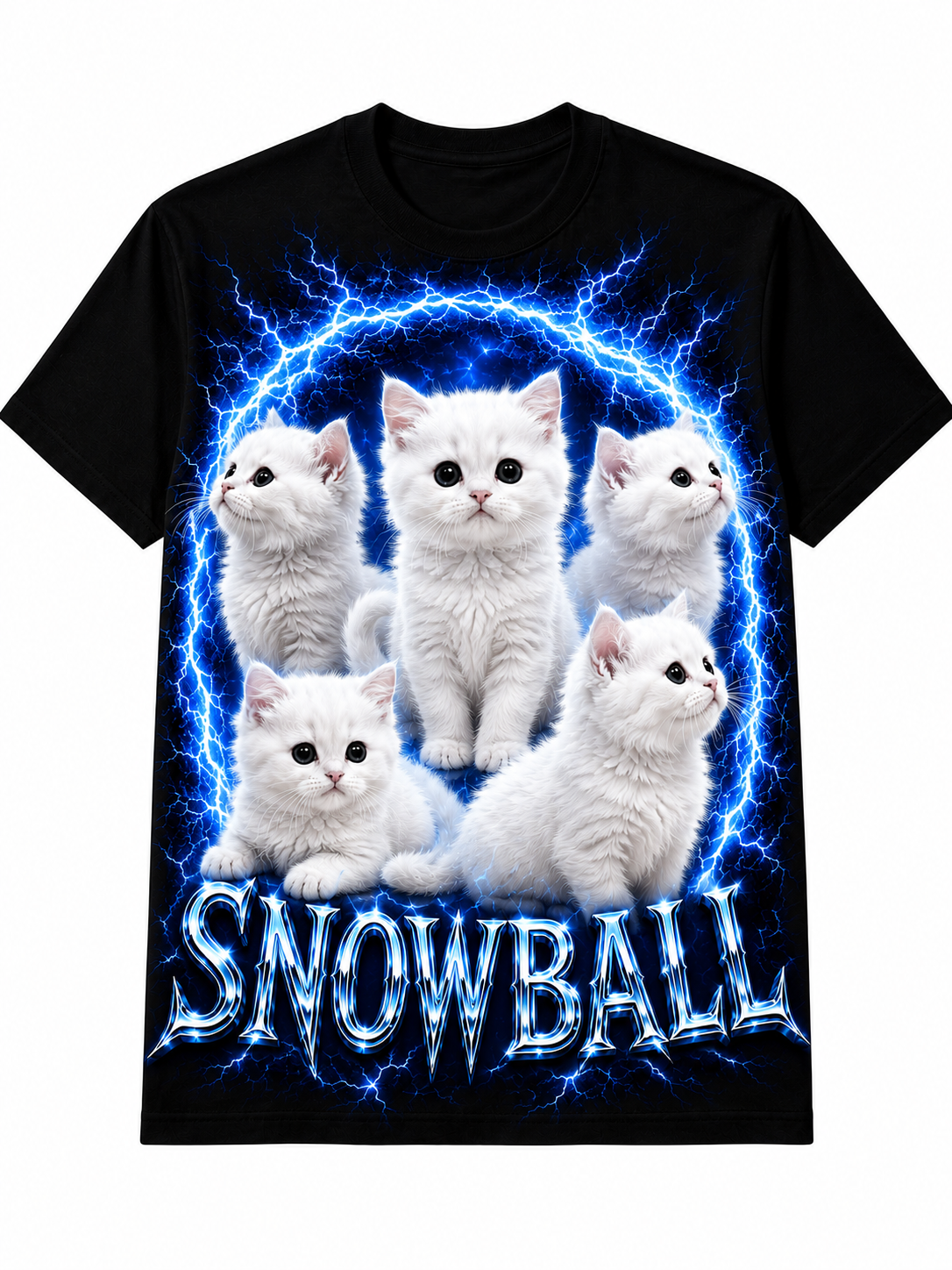 BLUE LIGHTNING CUSTOM PET T SHIRT