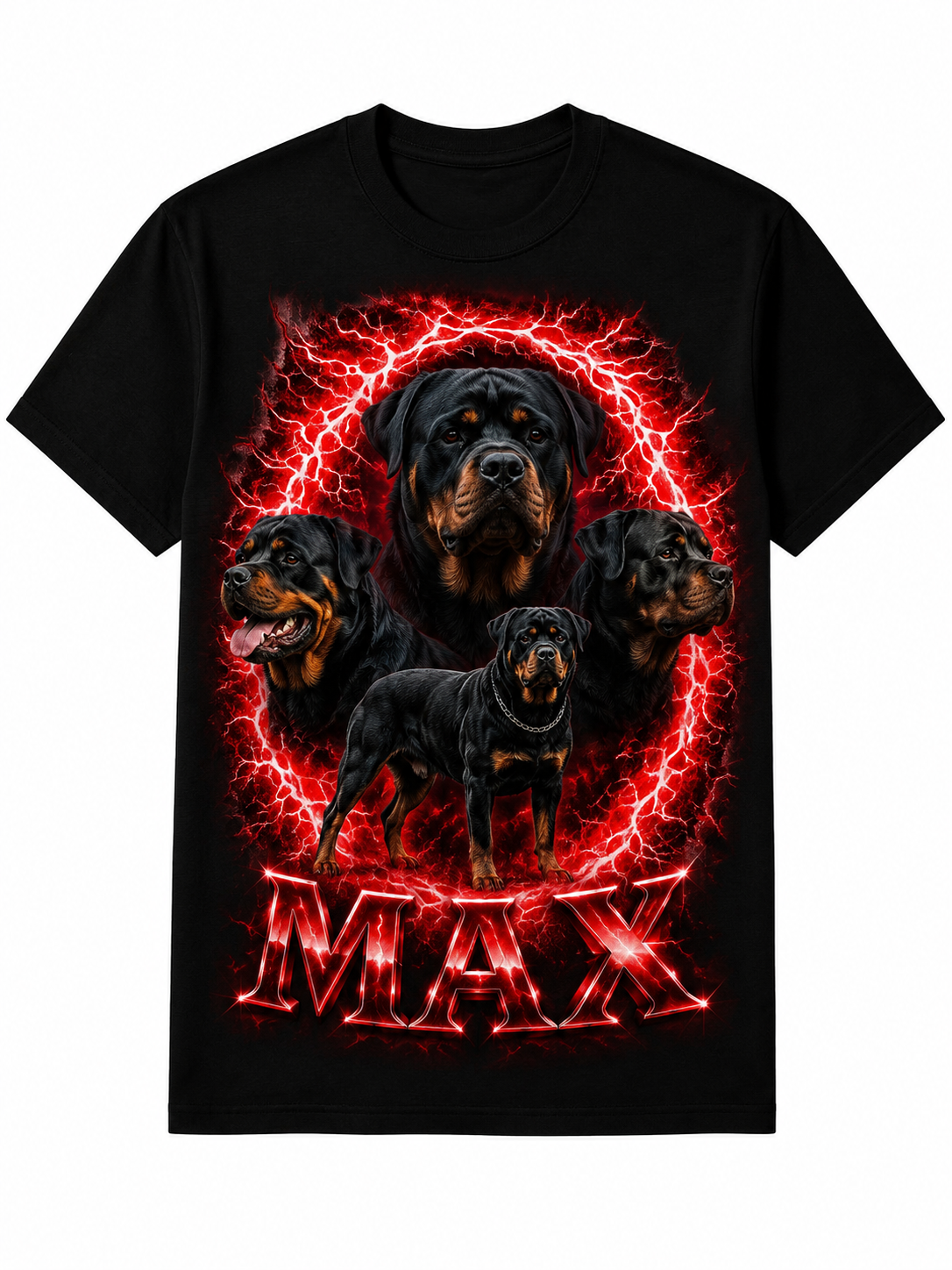 RED LIGHTNING CUSTOM PET T SHIRT